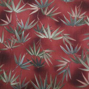 🛒$8 Cotton Quilt Fabric Craft 7/8 Yard Ohana Palm Bamboo Plants Asian #75